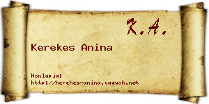 Kerekes Anina névjegykártya
